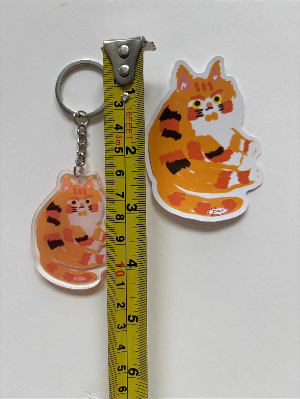 Orange Tabby Cat Keychain & Sticker Set - Picture 3 of 5
